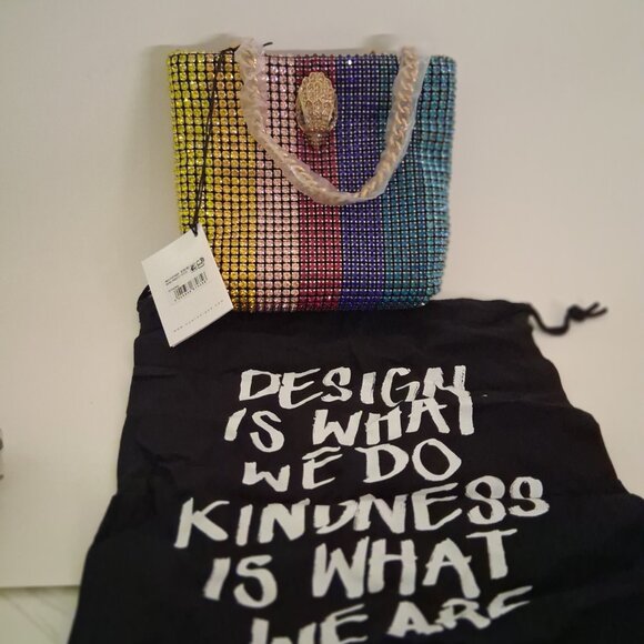 Kurt Geiger London Small Block Party Rainbow Rhinestone Mini Tote Bag - Picture 7 of 7
